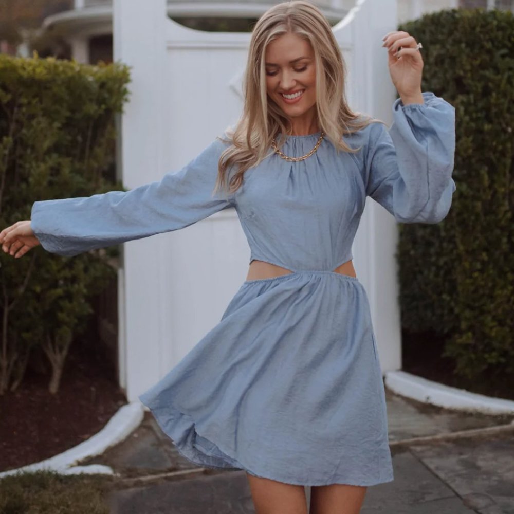 Vestique NEVER WORN Light Blue Cut Out Dress